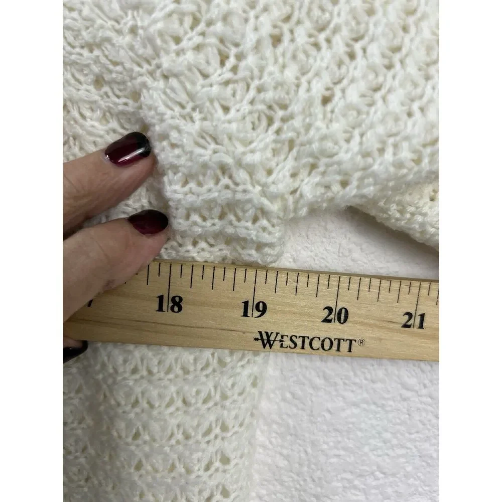 Jasson Maxwell Cardigan Duster Sweater Women M Long Jacket Open‎ Front Cream